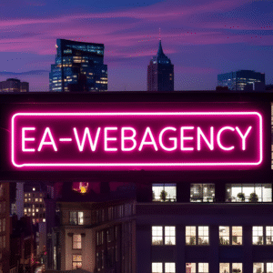 image d'une enseigne neon rose EA-WEBAGENCY