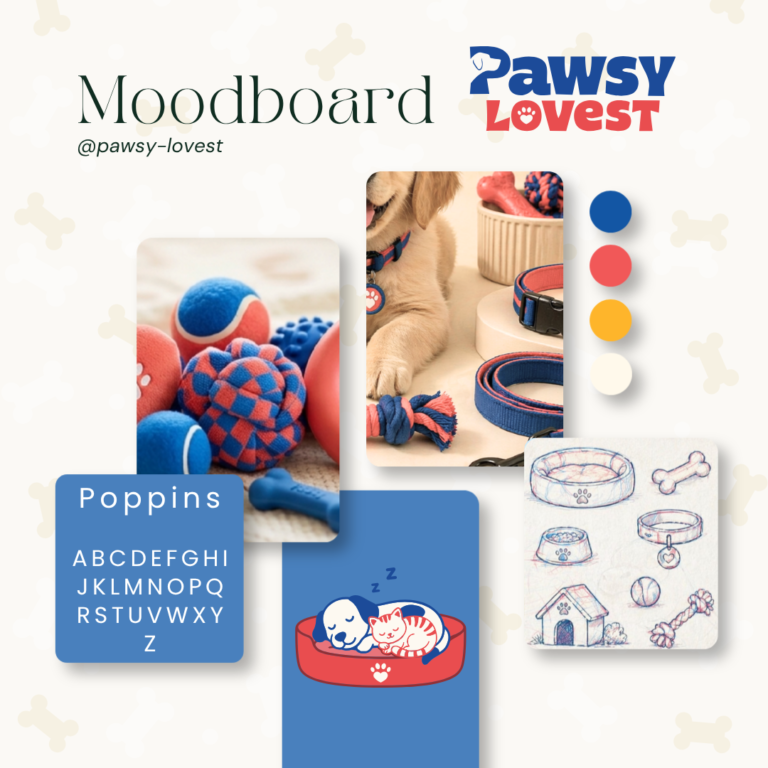 Image du moddboard design pawsy lovest site web