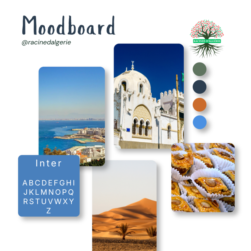 Image du moodboard du site web racines d'Algérie